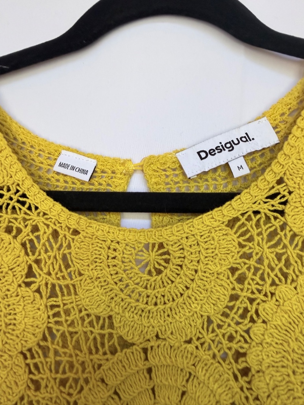 Desigual Cotton Crochet Top Size M - Picture 5 of 6
